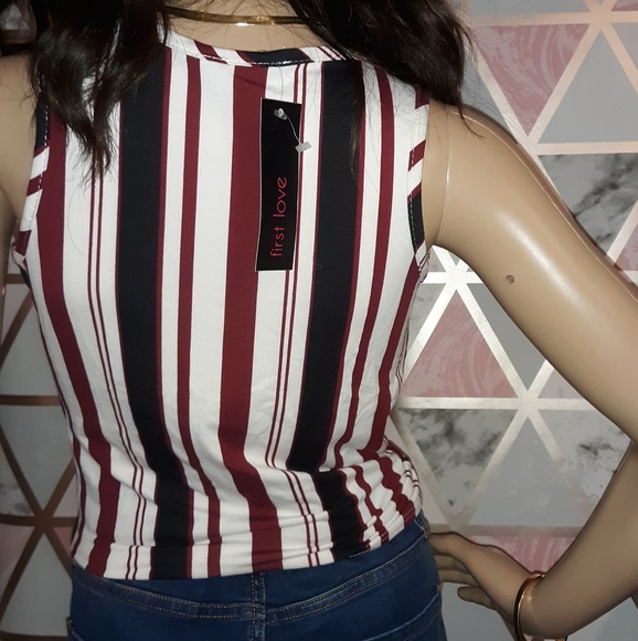 First Love multi stripe crop top - Picture 2 of 3